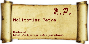Molitorisz Petra névjegykártya